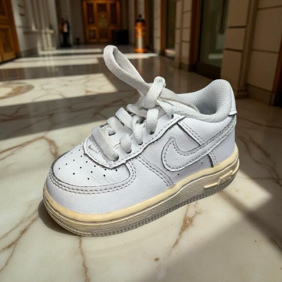 2013 Infant Nike Air Force 1 Low TD Triple White Size 4C 314194 - Picture 1 of 9